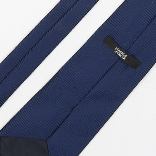 Marks and Spencer Mens Blue  Polyester Pointed Tie One Size