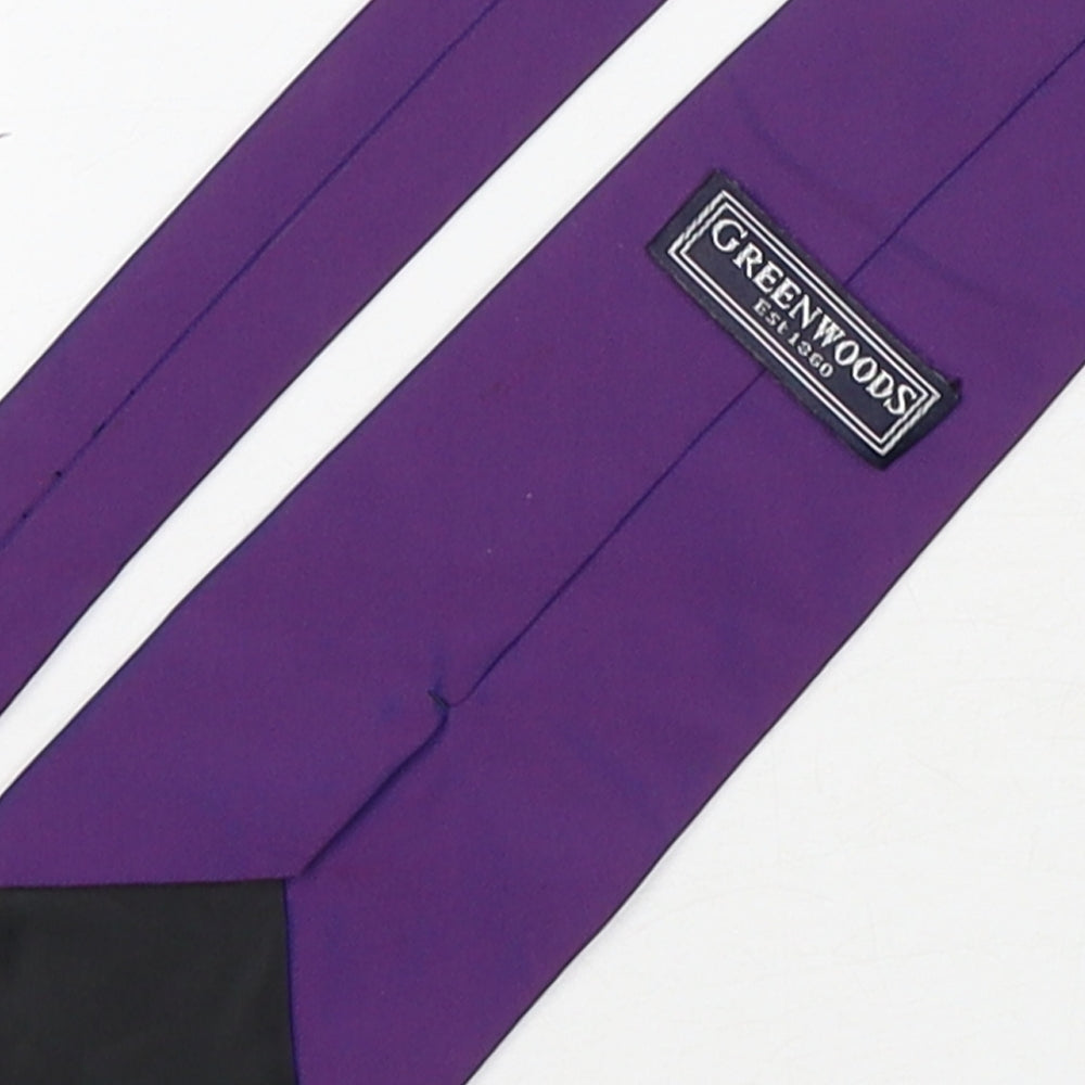Greenwoods  Mens Purple  Polyester Pointed Tie One Size