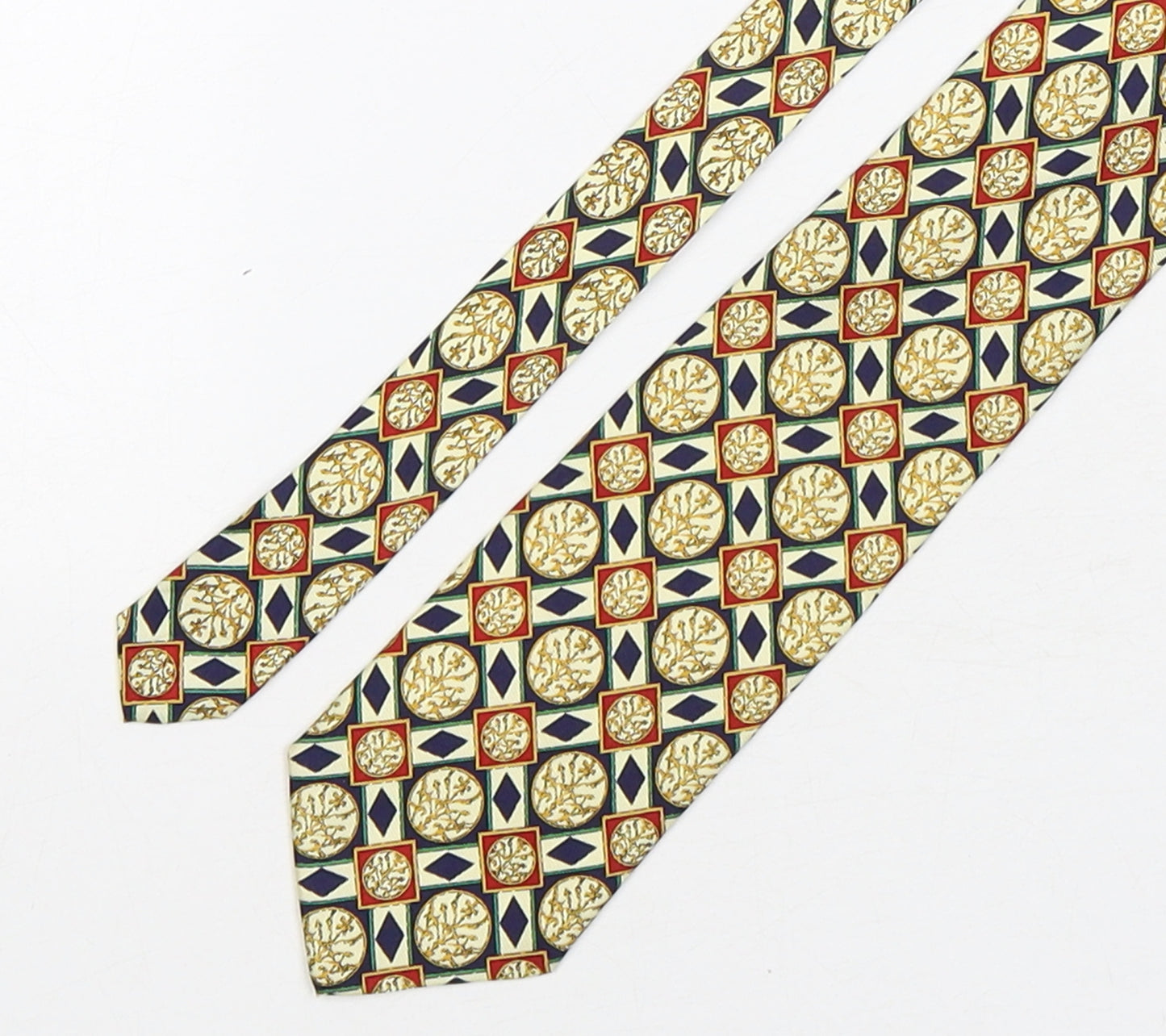 Raffles Hotel Mens Multicoloured Geometric Silk Pointed Tie One Size