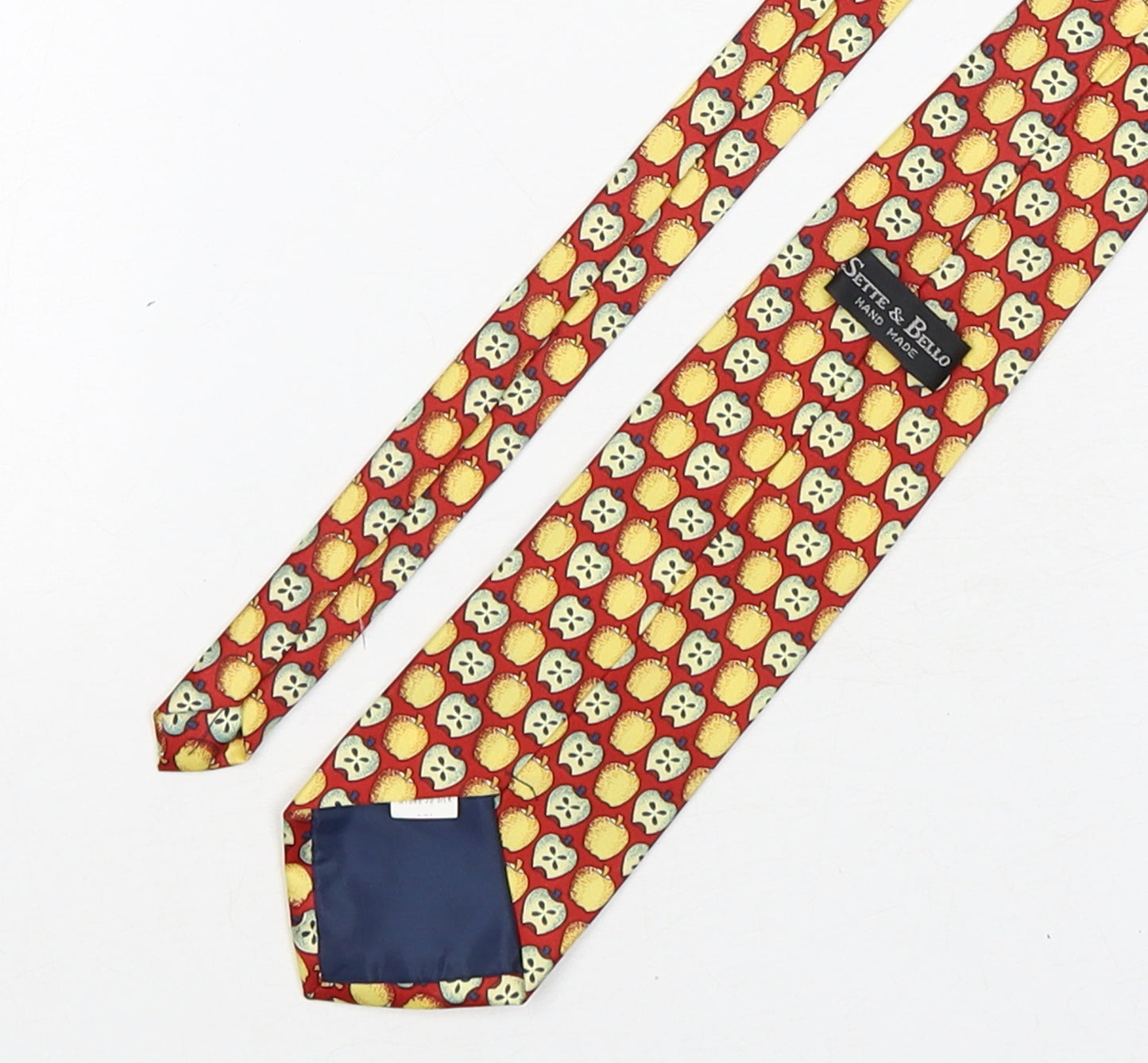 Sette & Bello  Mens Multicoloured Geometric Silk Pointed Tie One Size