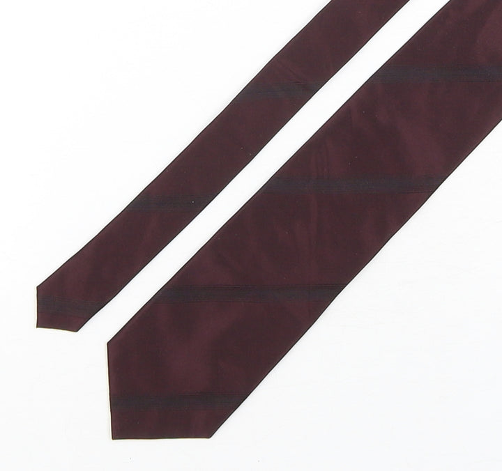 Burton Mens Purple Silk Pointed Tie One Size