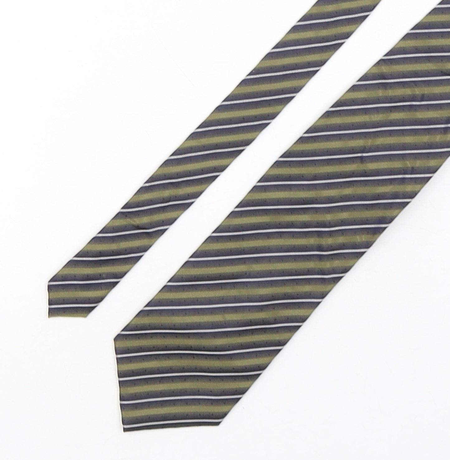 Charles  Mens Multicoloured Striped Silk Pointed Tie One Size