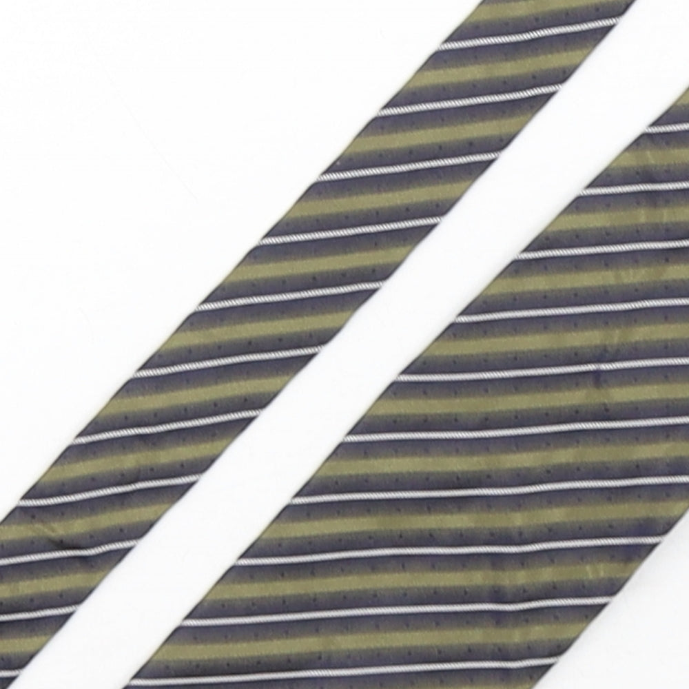 Charles  Mens Multicoloured Striped Silk Pointed Tie One Size