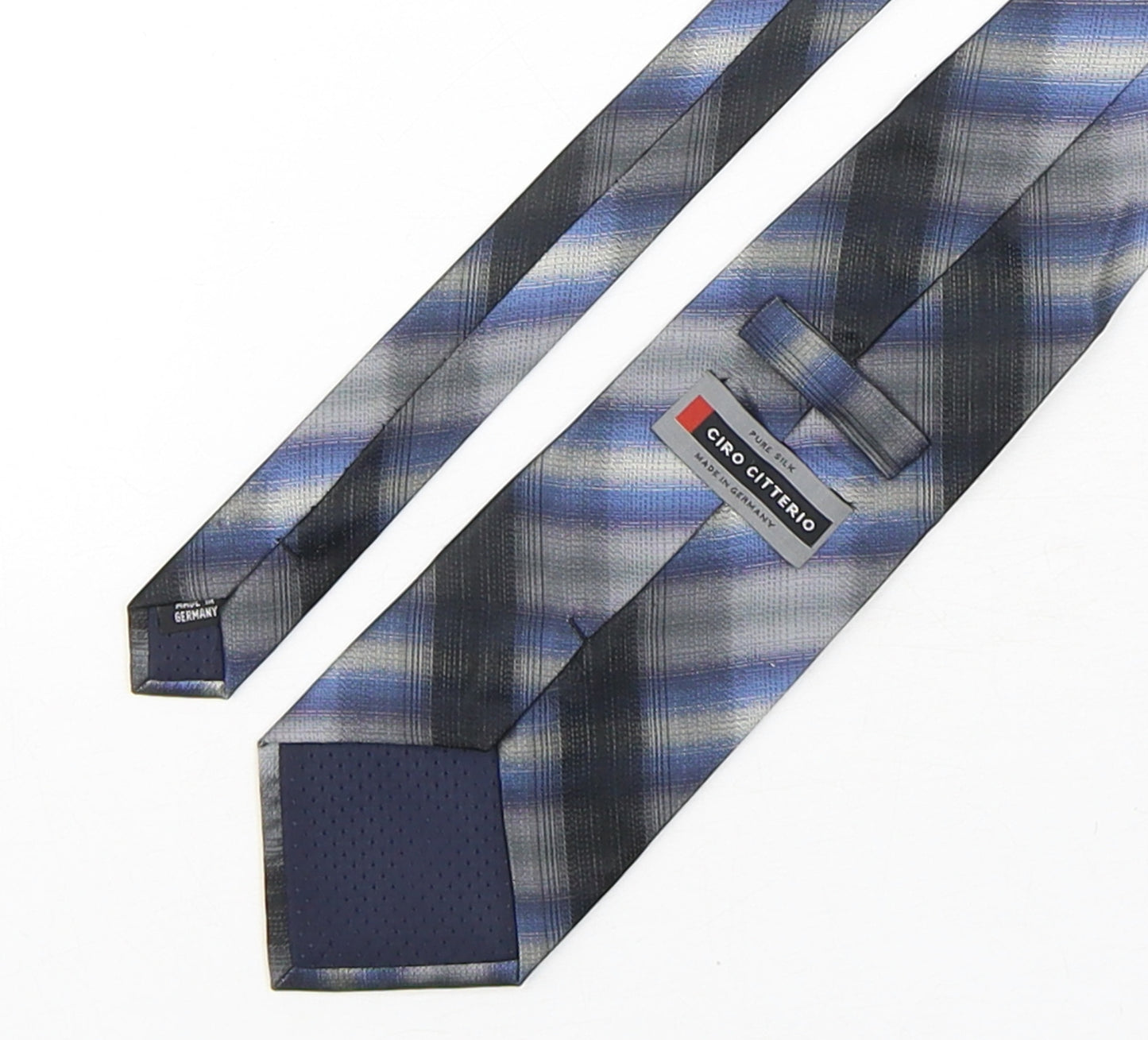 Ciro Citterio Mens Multicoloured Plaids & Checks Silk Pointed Tie One Size