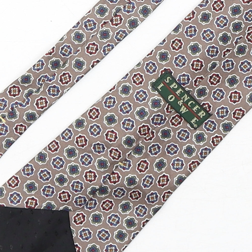 Spencer & Lowe  Mens Multicoloured Floral Silk Pointed Tie One Size