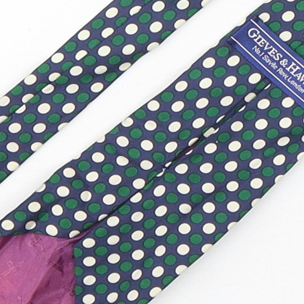 Gieves & Hawkes  Mens Multicoloured Polka Dot Silk Pointed Tie One Size