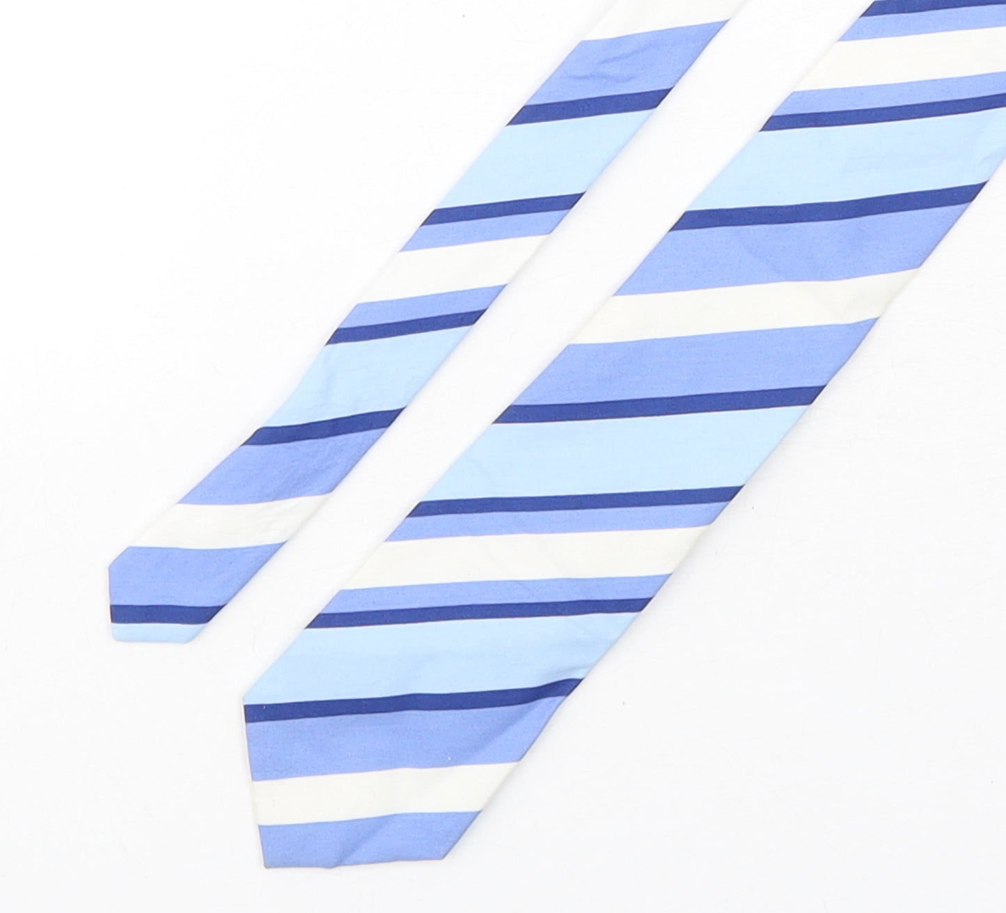 Hackett  Mens Blue Striped Cotton Pointed Tie One Size