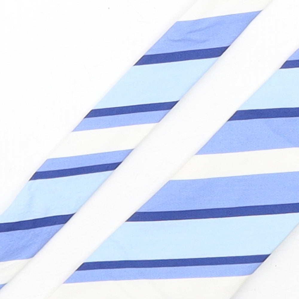 Hackett  Mens Blue Striped Cotton Pointed Tie One Size