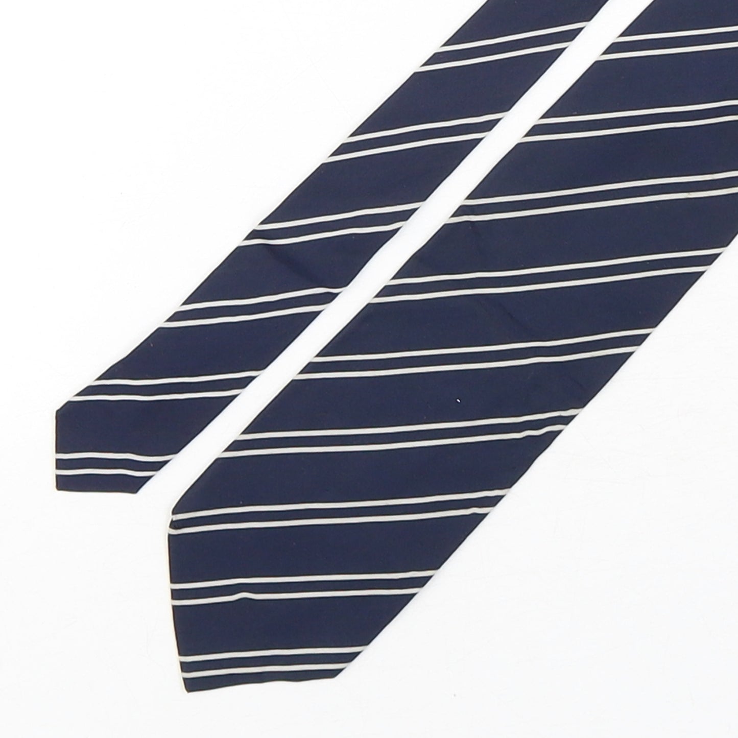 Emporio Armani Mens Blue Striped Silk Pointed Tie One Size