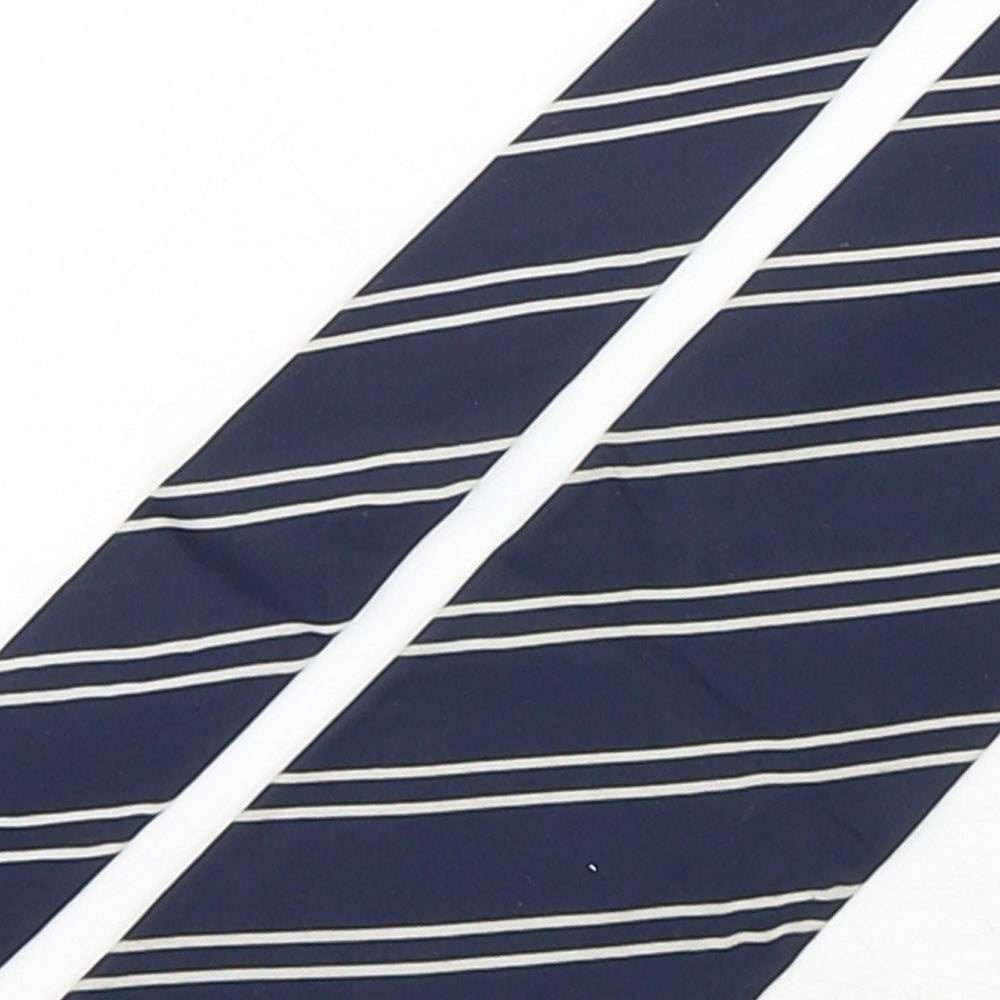 Emporio Armani Mens Blue Striped Silk Pointed Tie One Size