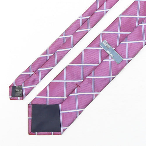 Marks and Spencer Mens Purple Plaids & Checks Polyester Pointed Tie One Size