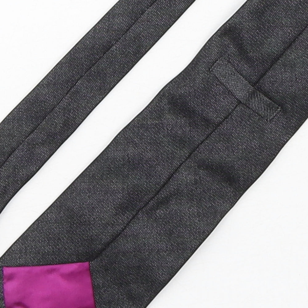 Marks and Spencer Mens Grey  Silk Pointed Tie One Size