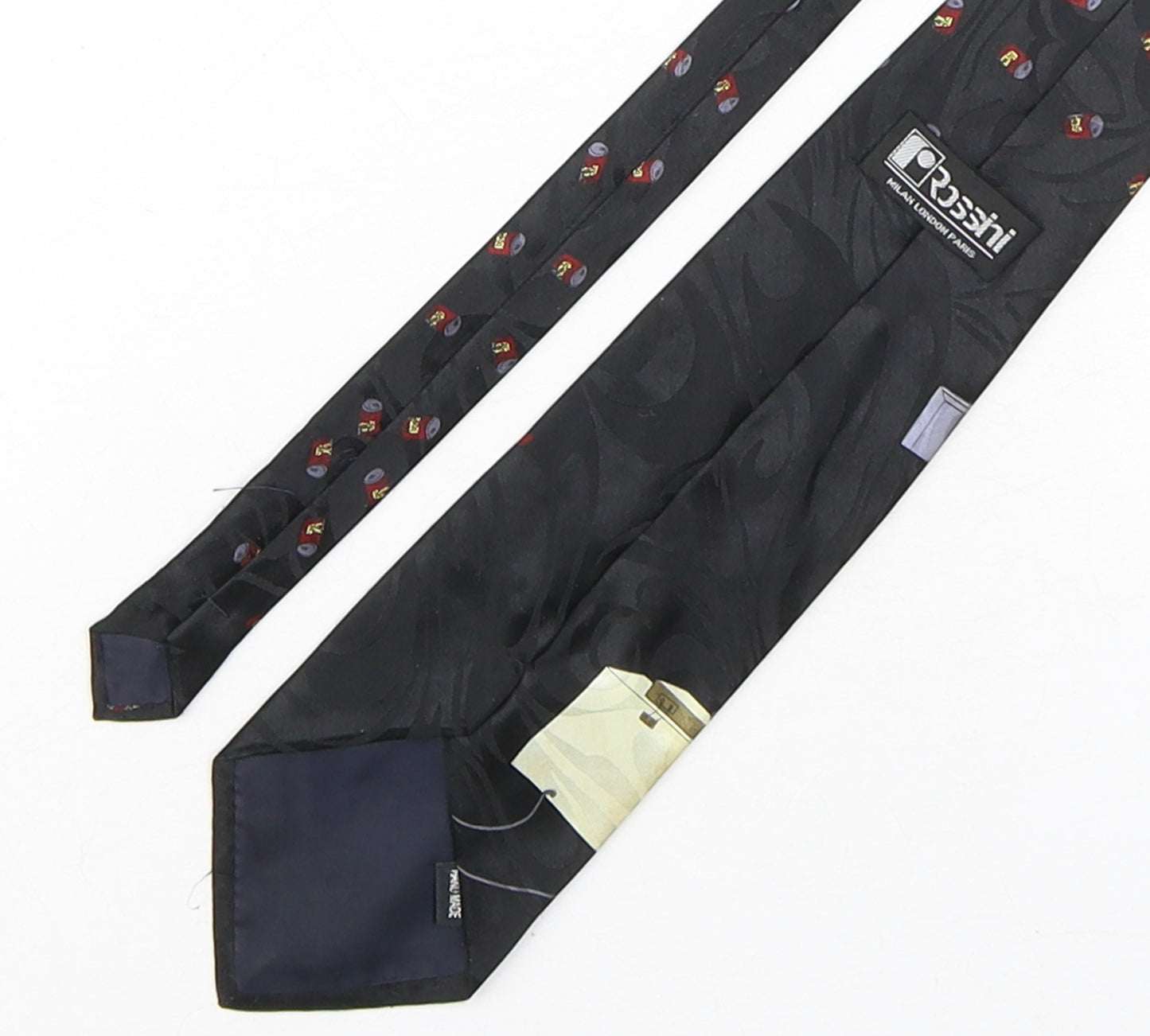 Rossini Mens Multicoloured Geometric Silk Pointed Tie One Size - The Simpsons