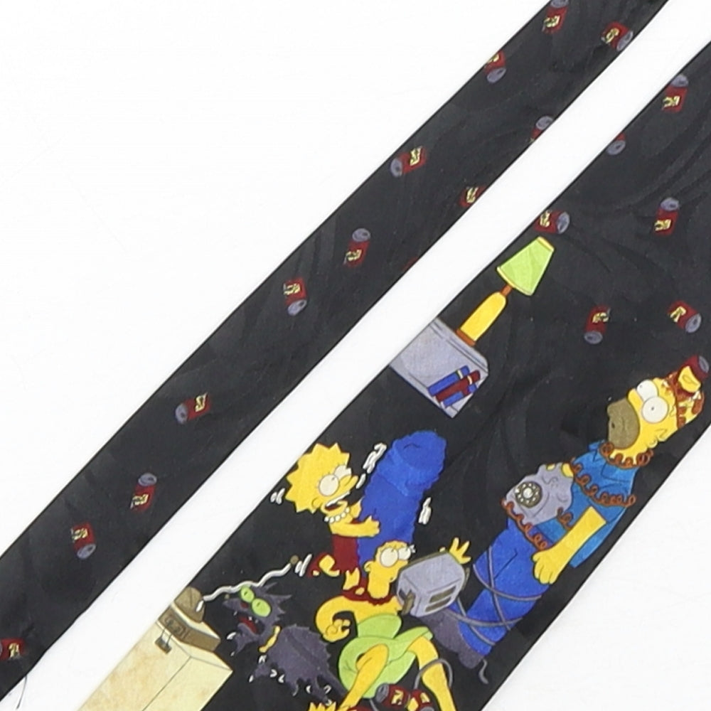 Rossini Mens Multicoloured Geometric Silk Pointed Tie One Size - The Simpsons