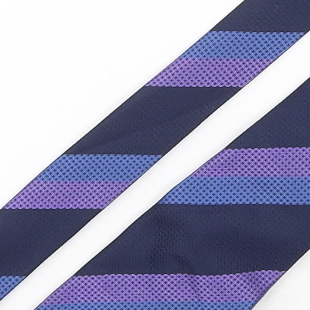 BHS Mens Multicoloured Striped Polyester Pointed Tie One Size