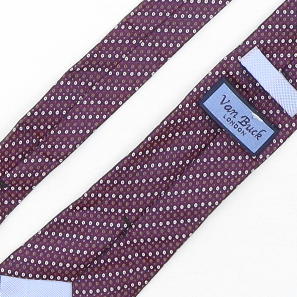 Van Buck Mens Multicoloured Geometric Silk Pointed Tie One Size