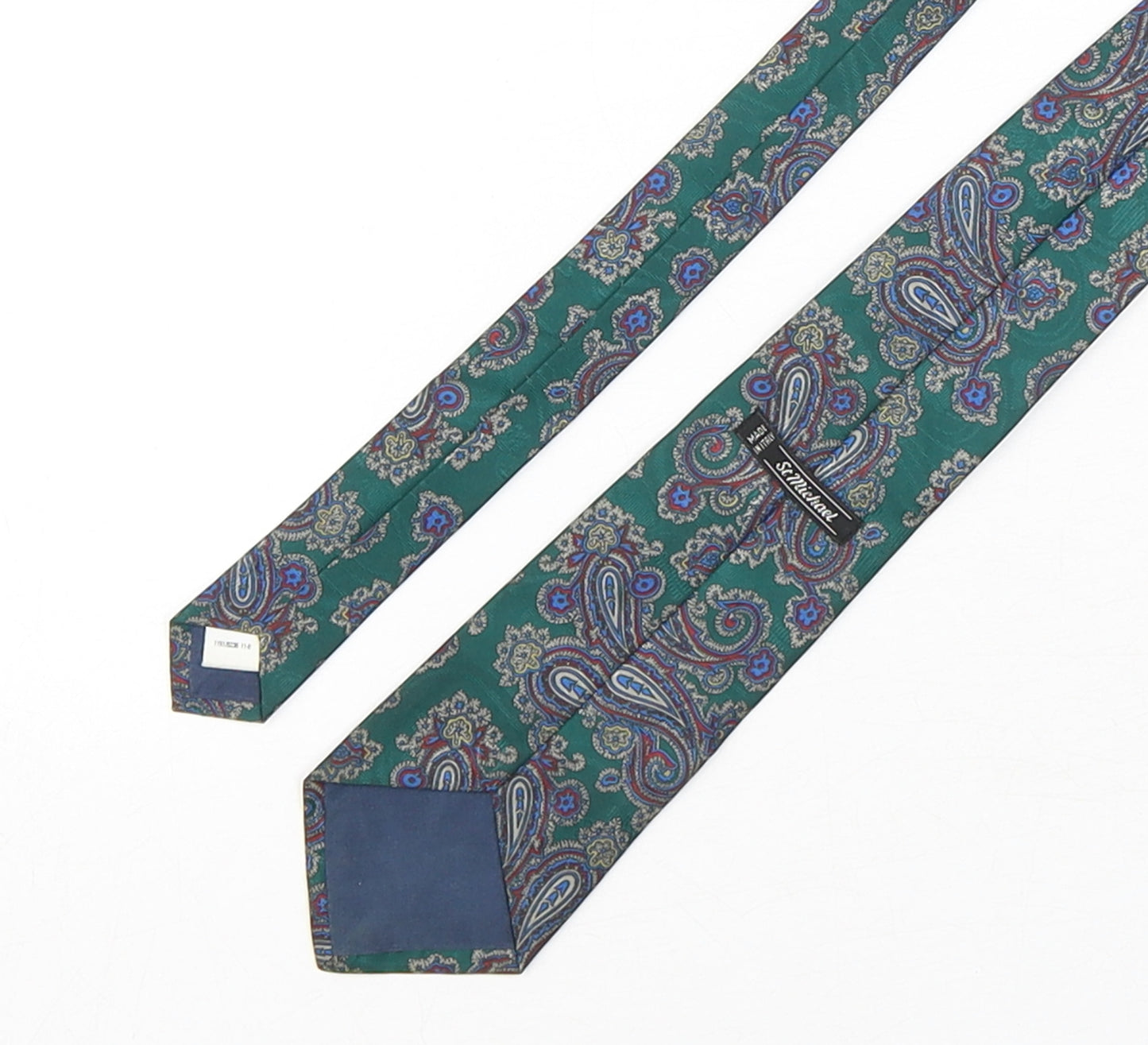 StMichael Mens Multicoloured Paisley Polyester Pointed Tie One Size