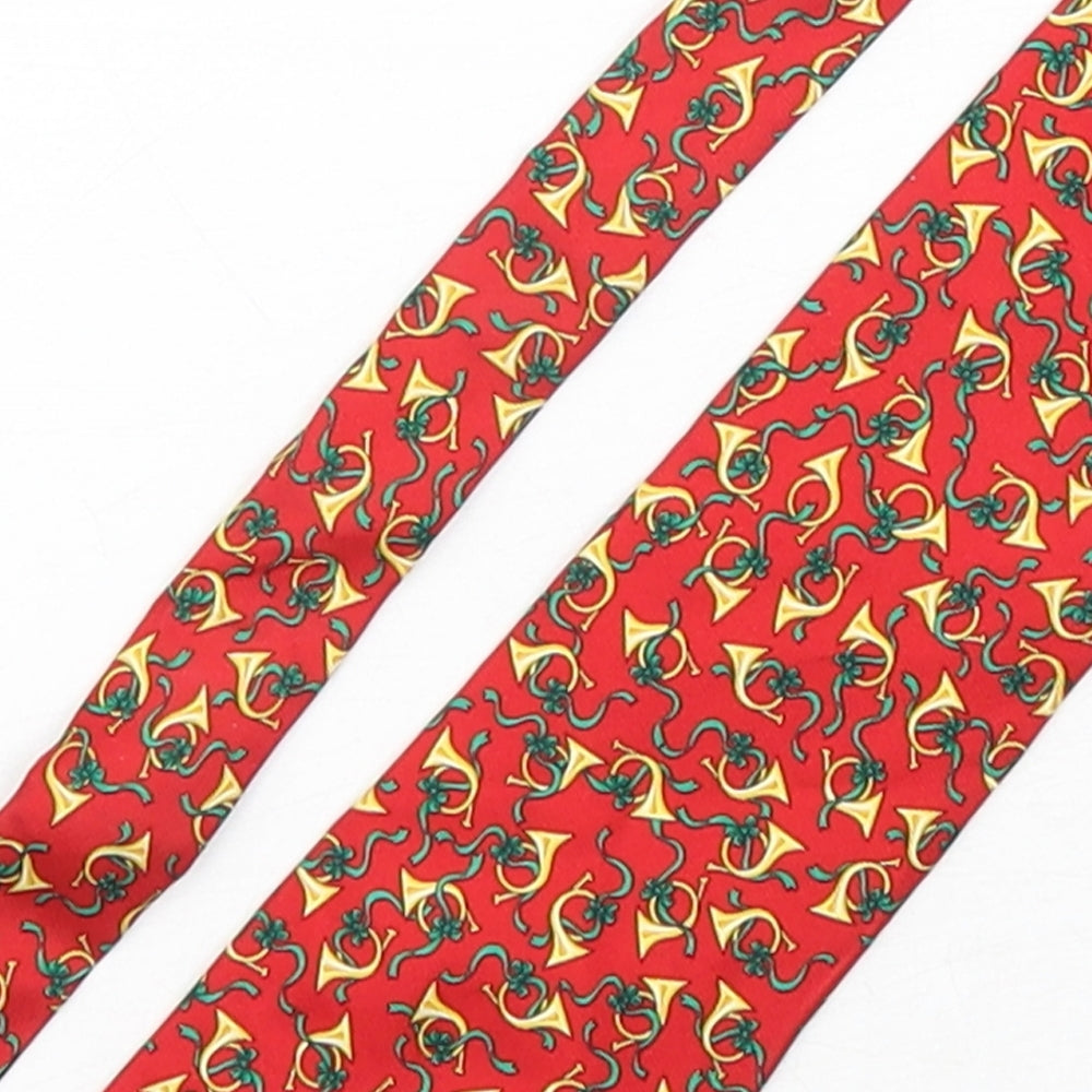 Alynn Mens Multicoloured Geometric Silk Pointed Tie One Size