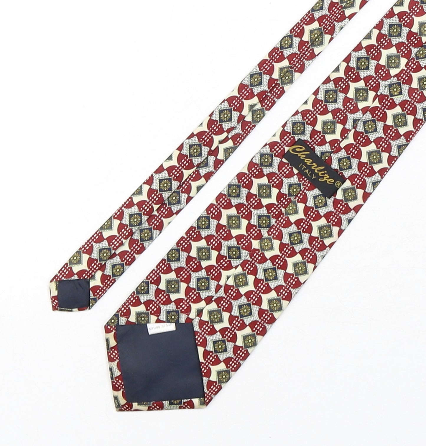 Charlize Mens Multicoloured Geometric Silk Pointed Tie One Size