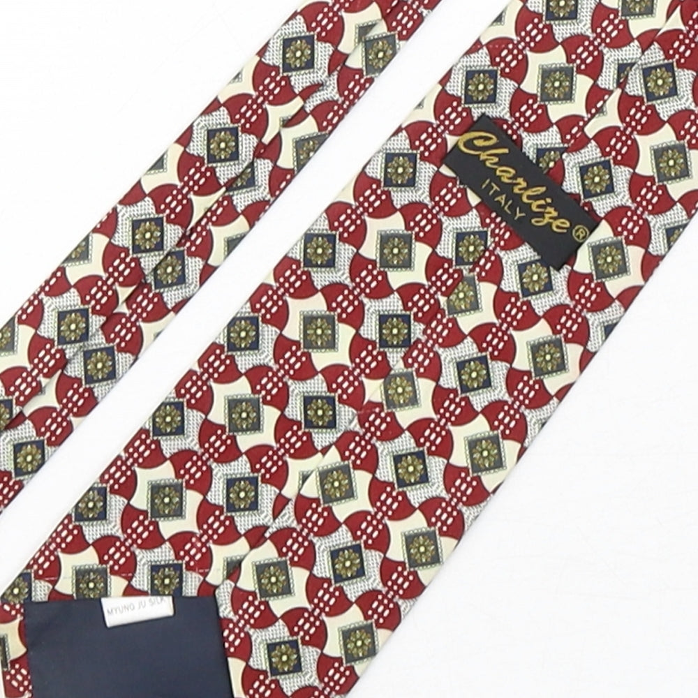 Charlize Mens Multicoloured Geometric Silk Pointed Tie One Size