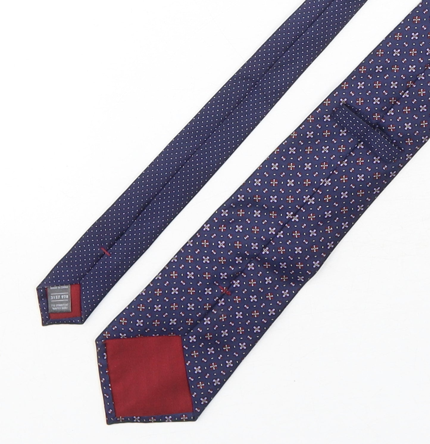 Marks and Spencer Mens Multicoloured Geometric Silk Pointed Tie One Size