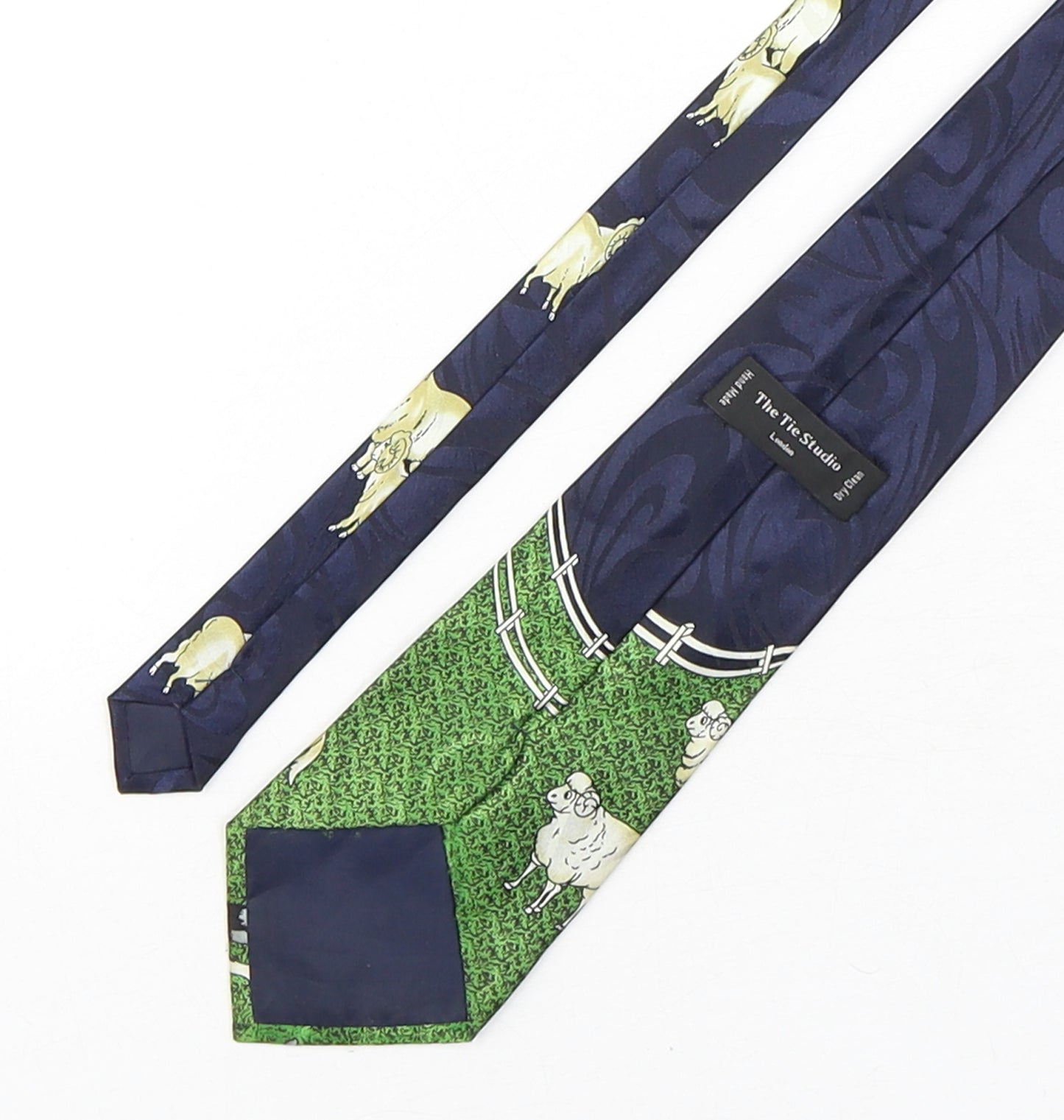 The Tie Studio  Mens Multicoloured Geometric Polyester Pointed Tie One Size - Sheep Print