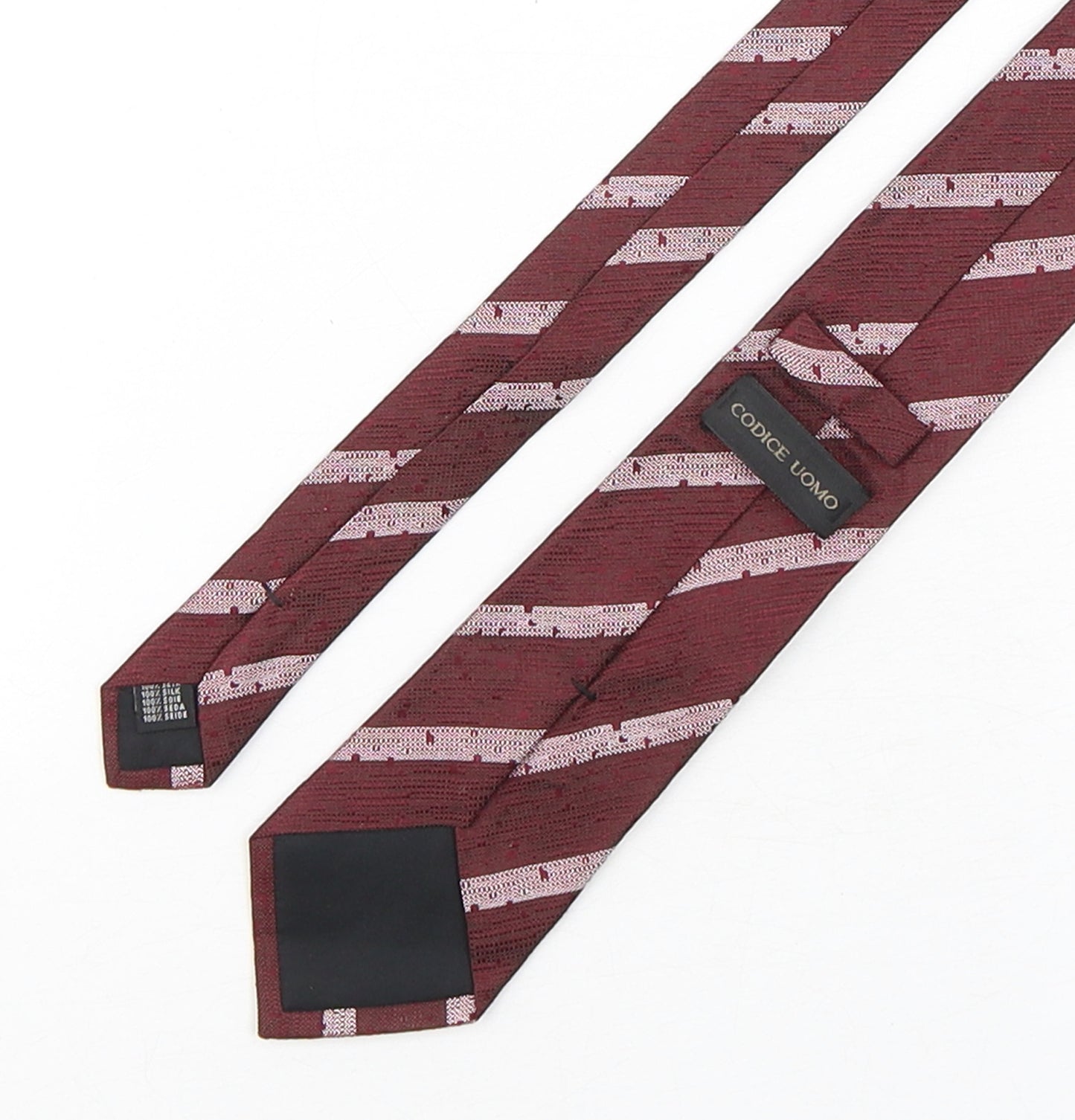 Codice Uomo Mens Purple Striped Silk Pointed Tie One Size