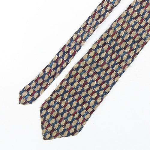 Raphael Mens Multicoloured Geometric Silk Pointed Tie One Size