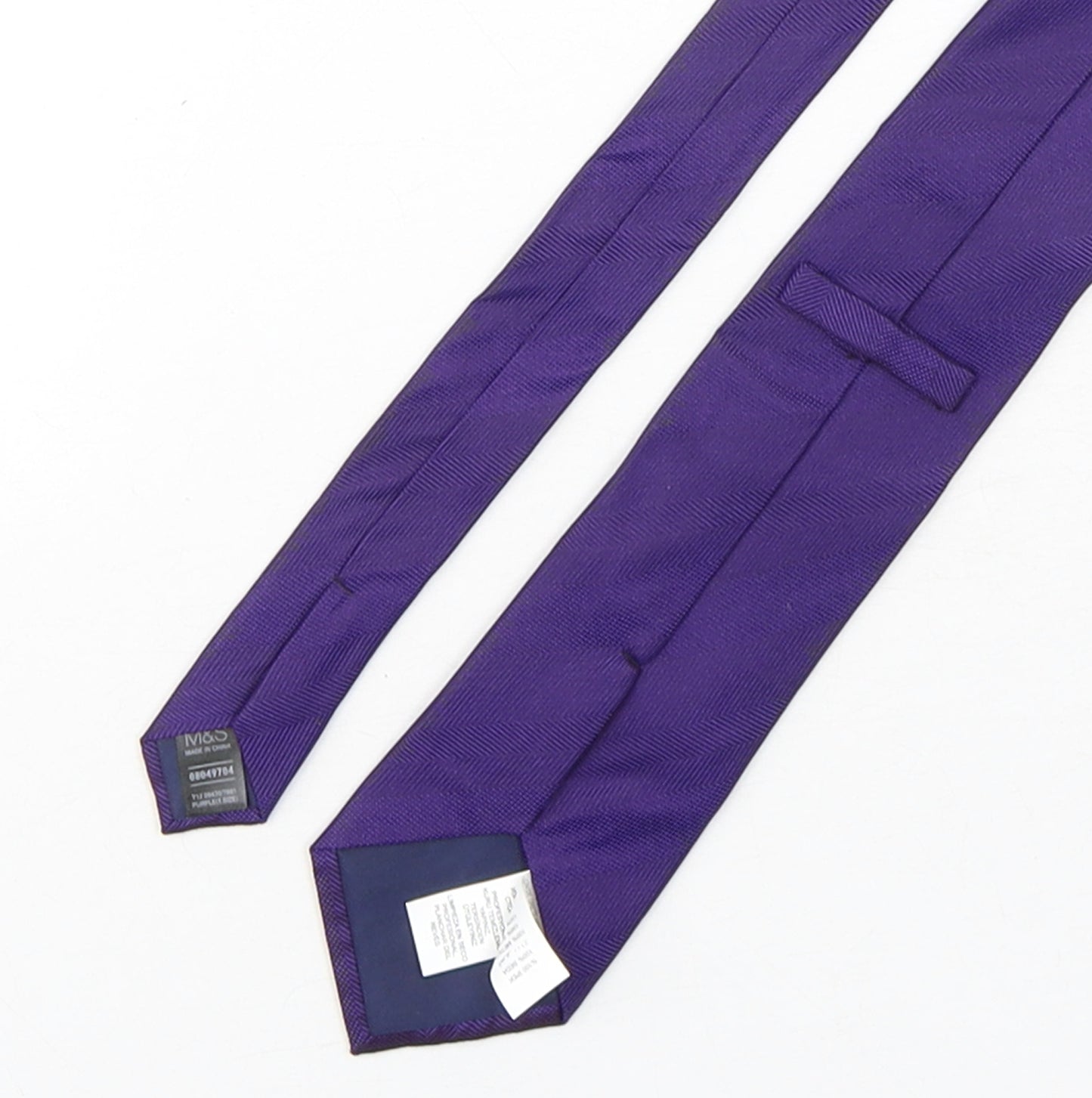 Marks and Spencer Mens Purple  Silk Pointed Tie One Size