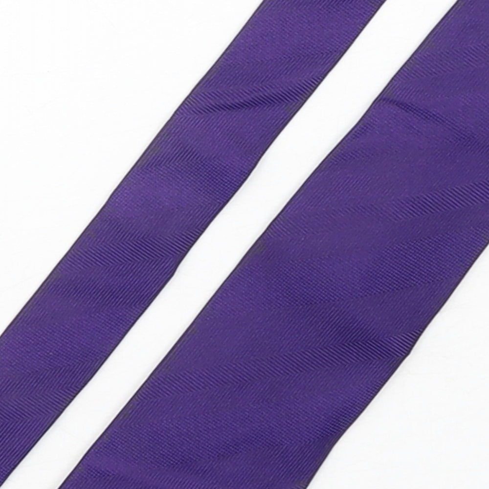Marks and Spencer Mens Purple  Silk Pointed Tie One Size