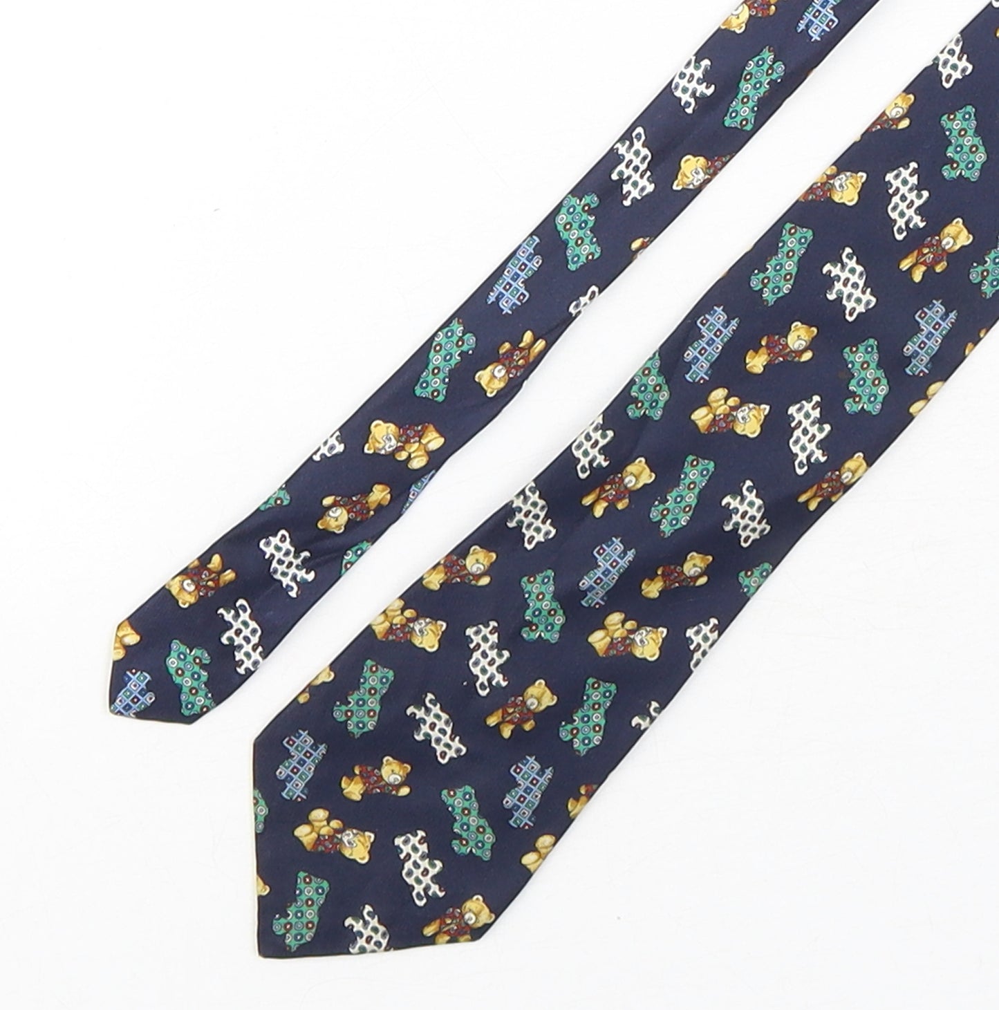 Austin Reed Mens Multicoloured Geometric Silk Pointed Tie One Size - Teddy Bears