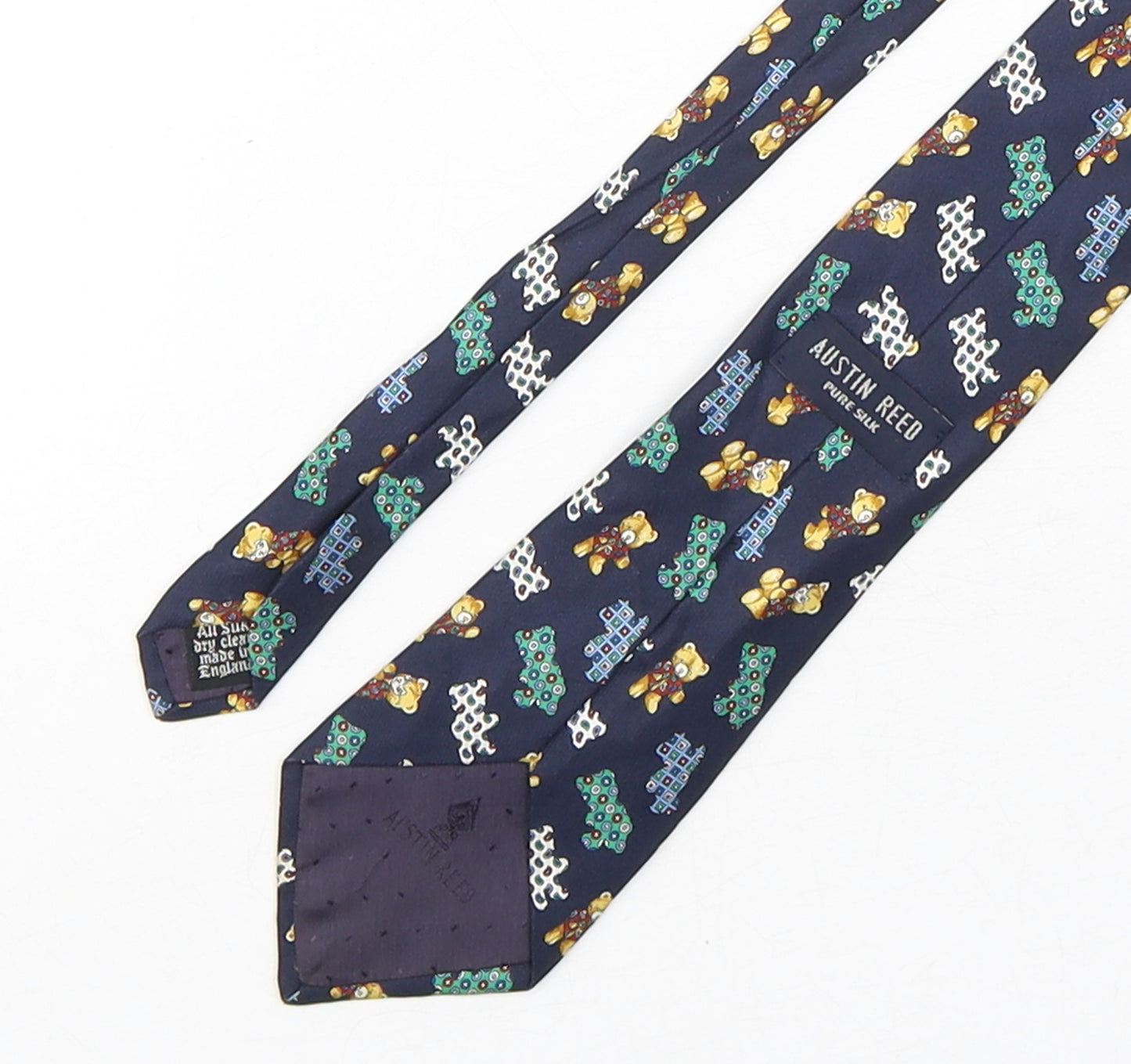 Austin Reed Mens Multicoloured Geometric Silk Pointed Tie One Size - Teddy Bears