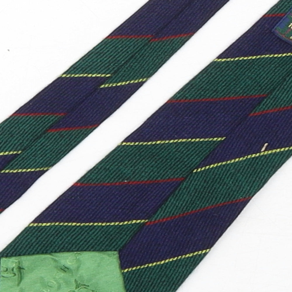 Lochcarron  Mens Multicoloured Striped Cashmere Pointed Tie One Size