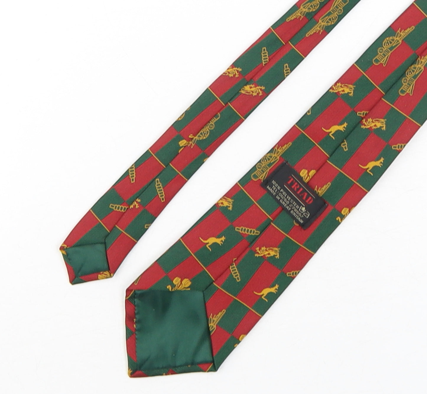 Triad  Mens Multicoloured Plaids & Checks Polyester Pointed Tie One Size