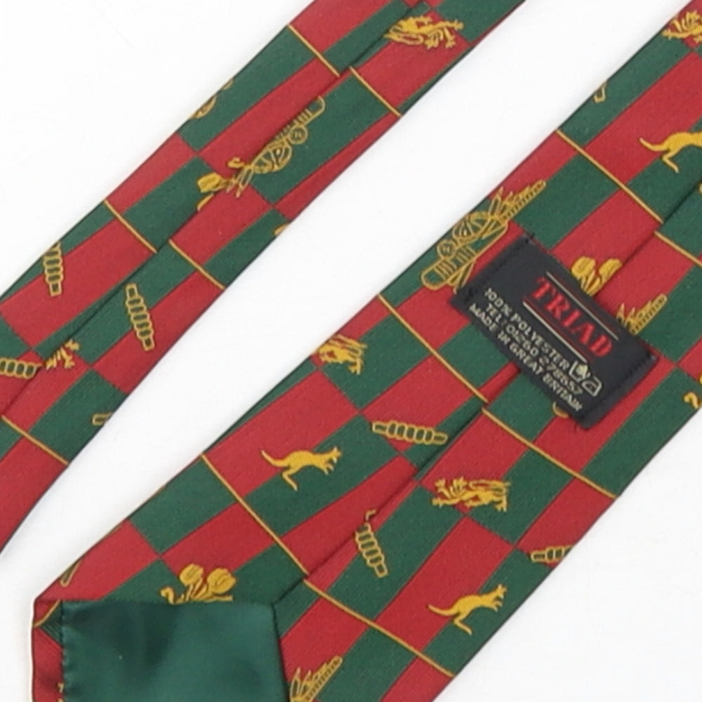 Triad  Mens Multicoloured Plaids & Checks Polyester Pointed Tie One Size