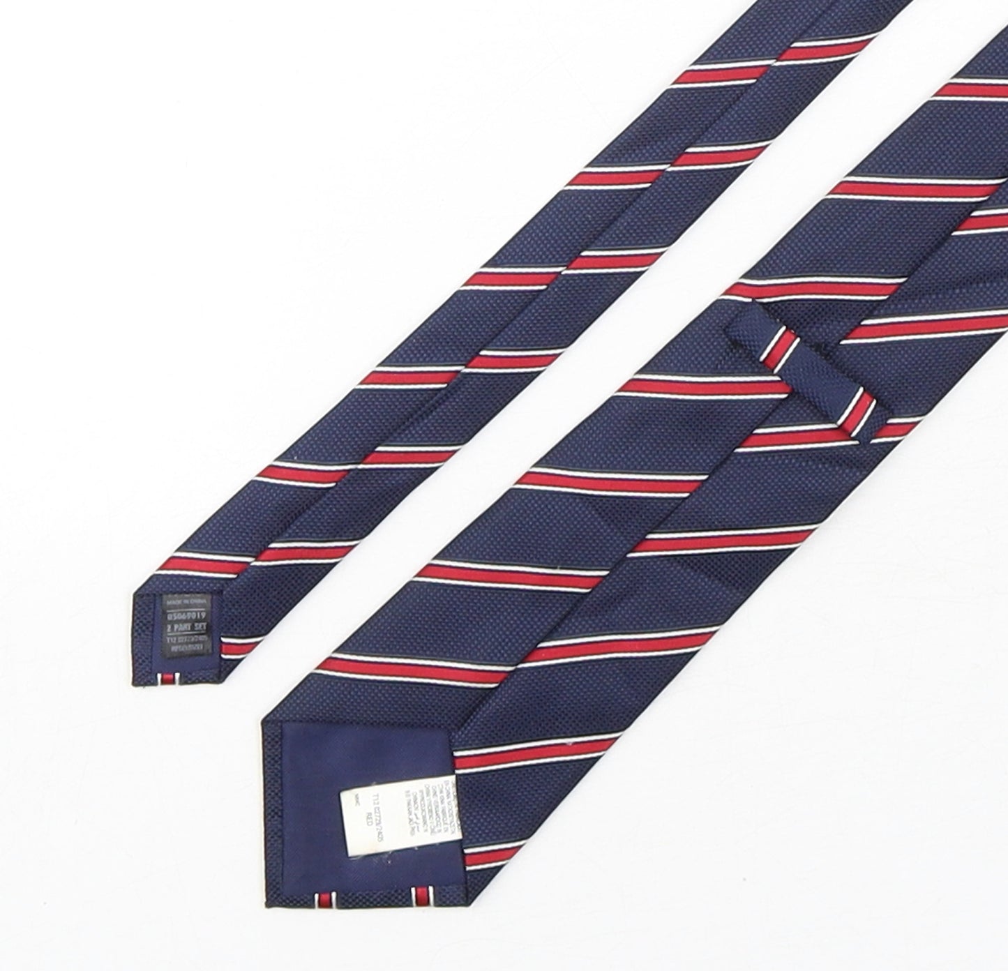 Marks and Spencer Mens Multicoloured Striped Polyester Pointed Tie One Size