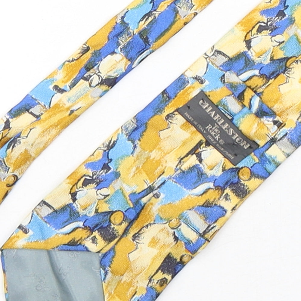 Charleston Mens Multicoloured Geometric Silk Pointed Tie One Size