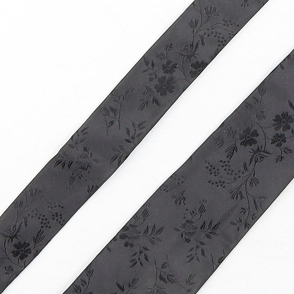 Blazer  Mens Black Floral Silk Pointed Tie One Size