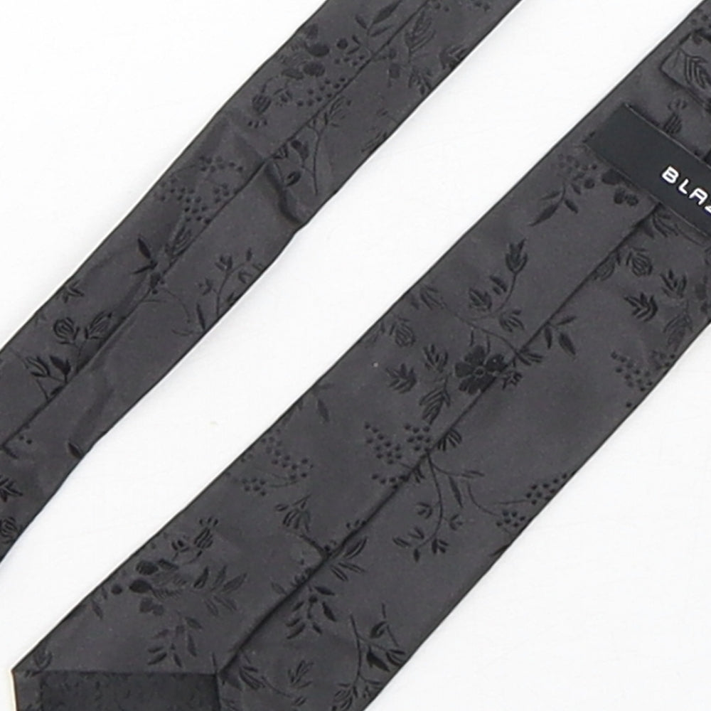 Blazer  Mens Black Floral Silk Pointed Tie One Size