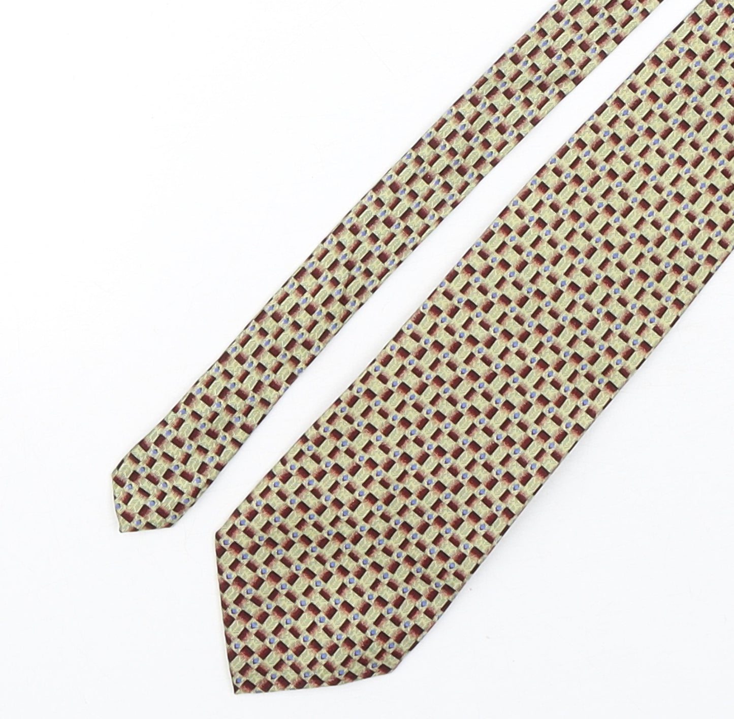 D'Alemli Mens Multicoloured Geometric Silk Pointed Tie One Size