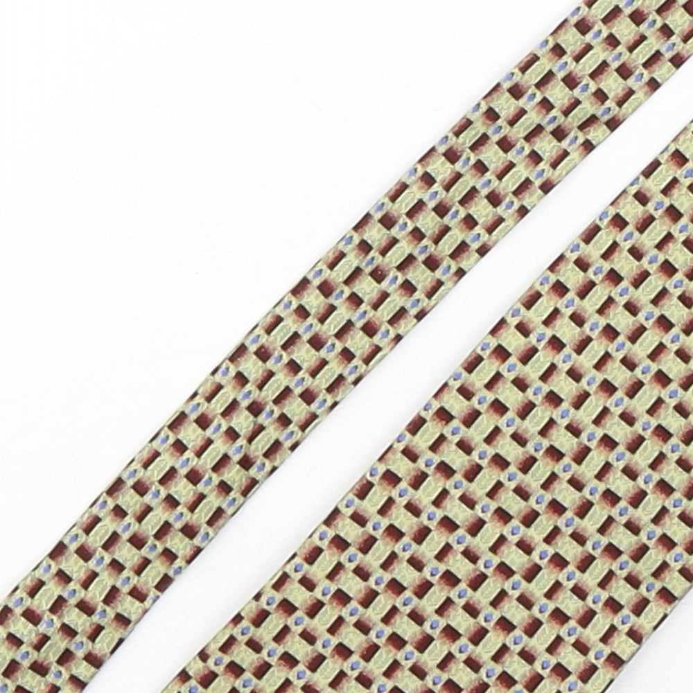 D'Alemli Mens Multicoloured Geometric Silk Pointed Tie One Size