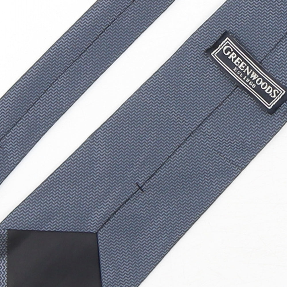 Greenwoods Mens Blue  Polyester Pointed Tie One Size