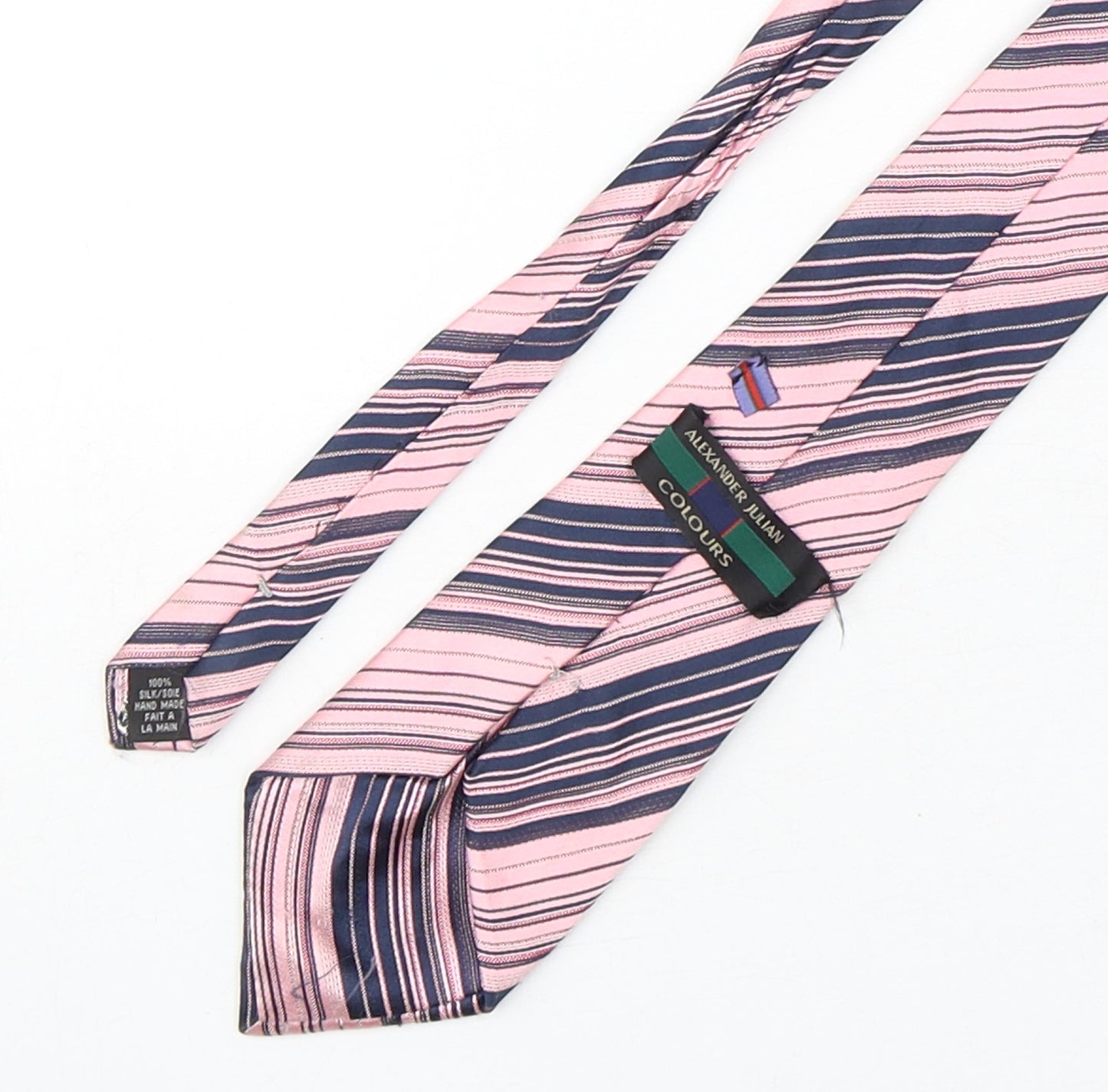 Alexander Julian  Mens Multicoloured Striped Silk Pointed Tie One Size