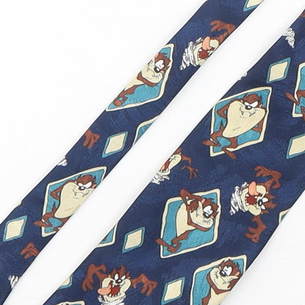 Looney Tunes  Mens Multicoloured Geometric Polyester Pointed Tie One Size - Tasmanian Devil