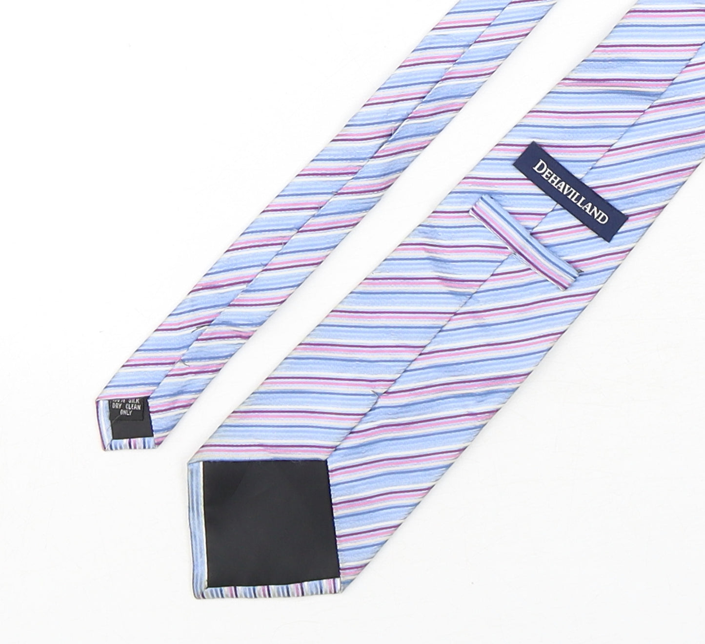 Dehavilland Mens Multicoloured Striped Silk Pointed Tie One Size