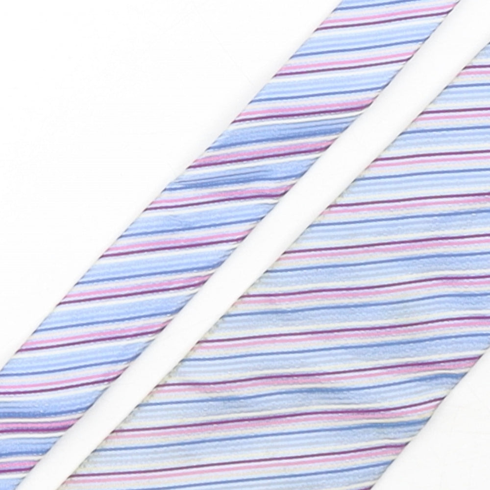 Dehavilland Mens Multicoloured Striped Silk Pointed Tie One Size