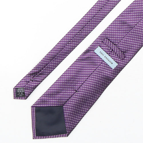 Tom English  Mens Purple Geometric Silk Pointed Tie One Size