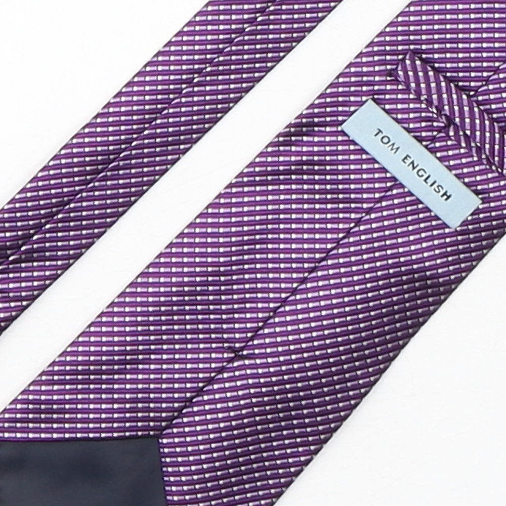 Tom English  Mens Purple Geometric Silk Pointed Tie One Size