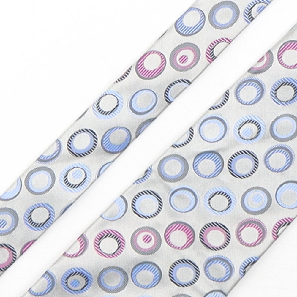 Thomas Nash  Mens Multicoloured Geometric Silk Pointed Tie One Size