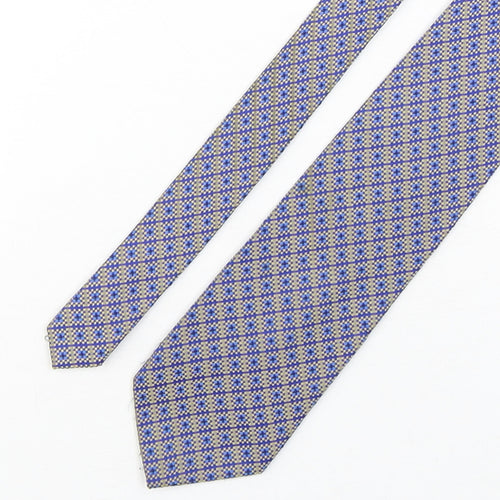Jacques Estier  Mens Multicoloured Geometric Polyester Pointed Tie One Size